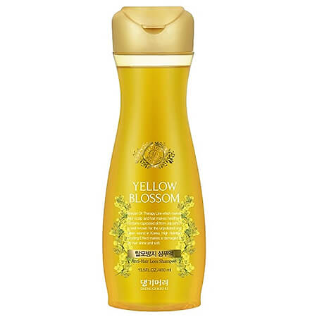 Daeng gi meo ri Yellow Blossom Anti-Hair Loss Shampoo 400 ml. ช่วยบำรุงหนังศรีษะให้แข็งแรง เปลี่ยนผมแห้งเสียให้มีชีวิตชีวา คืนผมสุขภาพดี หนา นุ่ม แข็งแรง เหมาะสำหรับผู้ที่มีหนังศรีษะอ่อนแอ หรือมีปัญหาผมขาดหลุดร่วง ปราศจากสารอันตราย ที่เป็นสาเหตุของการระคายเคืองหนังศีรษะ